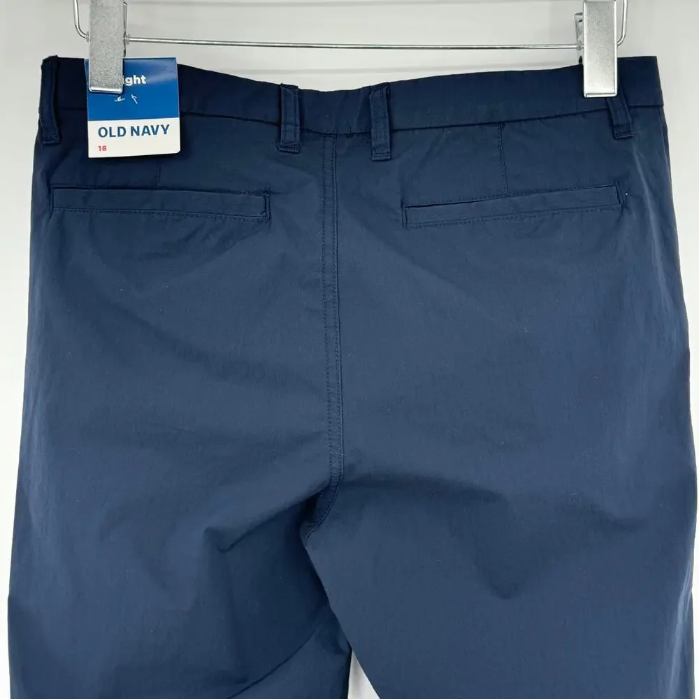Old Navy boy's 18 uniform pants tech straight built-in-flex navy blue NEW 32